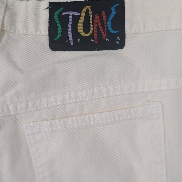 VINTAGE Stone Jeans Canary Yellow Denim High Waist Shorts - Size 13 - Picture 5 of 7